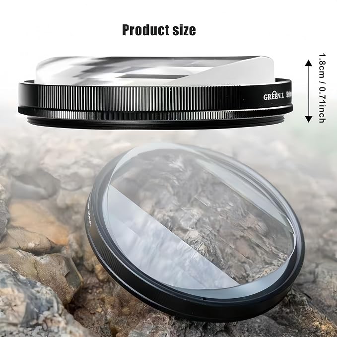 GREEN.L 58mm Linear Prism Filter, Special Effects Filter for Creative Multiple Images & Foreground Blur, Premium Optical Glass, with Portable Pouch