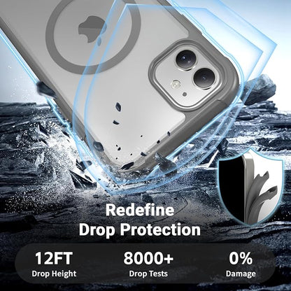 jaroco Magnetic for iPhone 11 Case, [Compatible with MagSafe][Military Grade Drop Protection][Heavy Duty Protection][Non-Slip][Shockproof] 2-Layer Durable Bumper Phone Case 6.1''-Gray