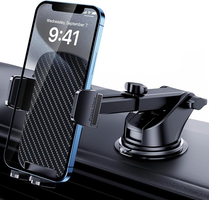 Phone Holders for Your Car Phone Stand for Car Phones Mount [Super Stable] Automobile Dashboard Windshield Cell Mount for iPhone Smartphone Universal