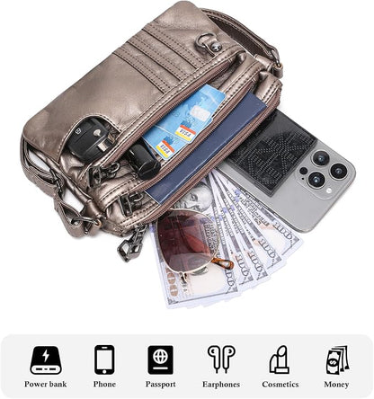 MINICAT Multiple Pockets Small Crossbody Purse Cell Phone Purse Shoulder Bags for Women Cross Body Bag for Woman