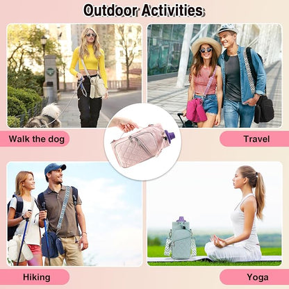 AGLOD Water Bottle Carrier Bag with Strap, Water Bottle Holder Crossbody Bags for Women Men for Walking, Hiking,Cycling