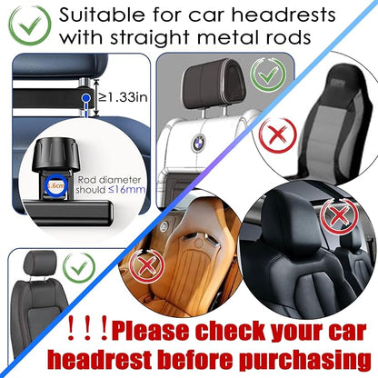 2026 Tablet Holder for Car Headrest [3 in 1 Sturdy Upgrade Extension Arm] 360° Rotating Adjustable for ipad Headrest Mount, for Most Tablets/Phones, Fit Larger Tablet (Short Side ≤11") - Black