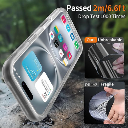 Cozycase for iPhone 16 Case Waterproof - 360 Heavy Duty with Screen/Camera Protector Shockproof IP68 Underwater Dustproof Water Dust Shock Proof Full Body/Front and Back Case Frosted Clear 6.1 inch