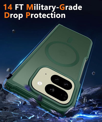 FNTCASE for Google Pixel 10-Pro-Fold Magnetic Case: Translucent Matte Textured Military Grade Drop Protection Cell Phone Cover - Slim Rugged Durable Shockproof Protective Bumper Cases