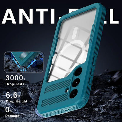 Losin Compatible with Galaxy S25 Plus Case Waterproof Magnetic [Compatible with MagSafe] [Drop Protection] [IP68 Underwater] Full Body Shockproof Protective Phone Case, Teal