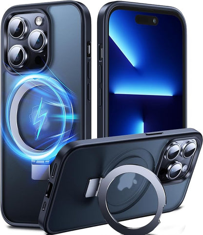 Chicfun 3-in-1 [Magnetic+Kickstand+Ring Holder] for iPhone 14 Pro Case Compatible with MagSafe, iPhone 14 Pro Phone Case with Stand Military Shockproof Protective Magnetic Matte Hard Cover