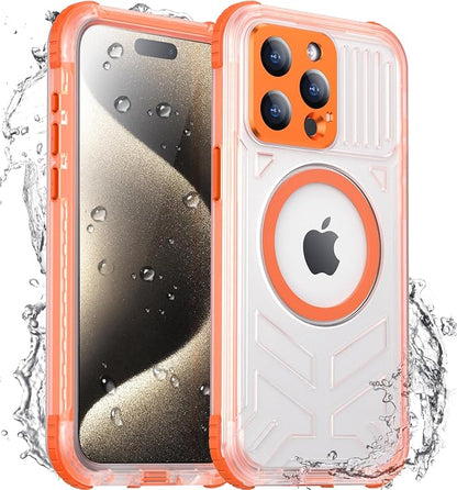 2025 New for iPhone 15 Pro Max Case Waterproof, [Compatible With MagSafe][Built-in Screen & Camera Protector][Full Body Shockproof][IP68 Underwater][Dustproof][Dropproof] Phone Case 6.7"