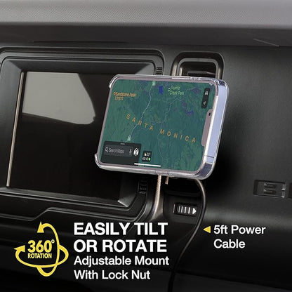 Scosche MPQ5DV-XTSP MagicMount Pro Charge5 15W Wireless Charging MagSafe Car Mount, Magnetic Phone Holder for Dashboard/Vent Compatible with iPhone 16/15/14/13/12 Pro/Pro Max/Plus, MagSafe Case & More