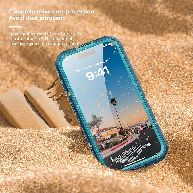 Losin Compatible with iPhone 17 Waterproof Case, [Compatible with MagSafe] [Built-in Screen Protector], Full Body Protection Military Grade Shockproof Case, Teal