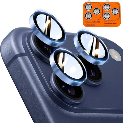 TOCOL Camera Lens Protector for iPhone 17 Pro Max/iPhone 17 Pro Tempered Glass HD Individual Scratch Resistant Camera Cover Accessories Case Friendly 2 Pack（Light Blue）