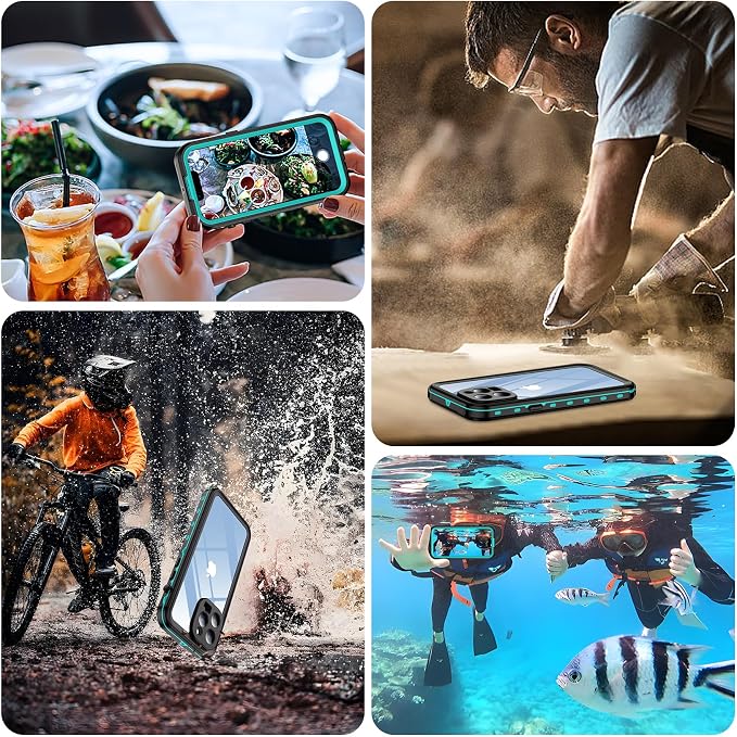 Temdan for iPhone 13 Pro Max Case Waterproof [Built-in Camera Lens & Screen Protector] [Full Body Protection] [IP68 Waterproof] Shockproof Phone Case for iPhone 13 Pro Max 6.7" Blue