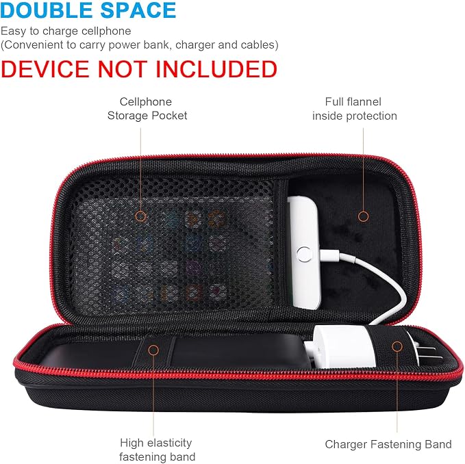 Skynew Power Bank Hard Travel Case Medium Compatible RAV Power 26800/20100/20000mAh, Anker Power Core 26800mAh/ PowerCore +26800mAh, INIU 10000mAh and Miady 10000/15000mAh (Medium Black)