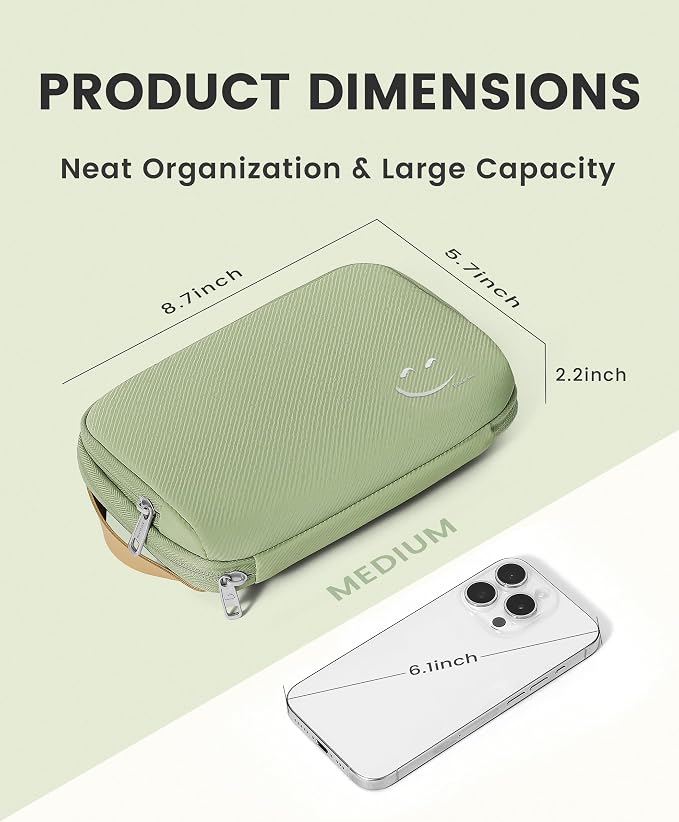 Travelkin Travel Cord Organizer, Cable Organizer For Electronic Accessories | Expandable electronics organizer, charger organizer, travel case, Large Capacity tech pouch for Card,Usbs, travel essentials