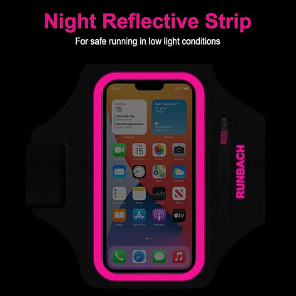 Armband for Samsung Galaxy S26 Ultra/S25 Ultra/S24 Ultra/S23 Ultra/S22 Ultra/S21 Ultra/S20 Ultra/S26+/S25+/S24+/S23+/S22+/S21+/S20+/S10+/S9+/S8+, with Zipper Pocket for for Galaxy Buds (Pink)