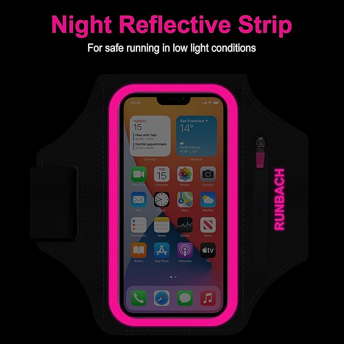 Armband for Samsung Galaxy S26/S25/S24/S23/S22/S21/S20/S10/S9/S8,Galaxy A01/A8/A10e/A20e/A41/M01/Xcover 5,Water Resistant Sport Armband with Zipper Slot for Galaxy Buds (Pink)