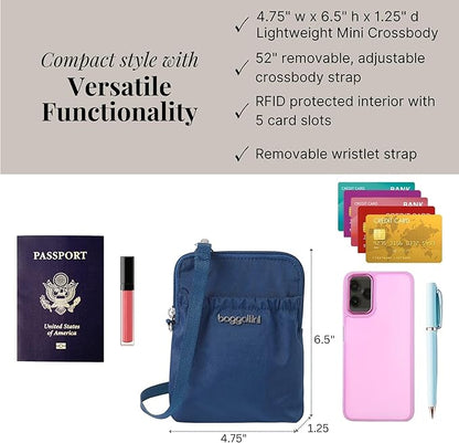 Baggallini Bryant Pouch Small Crossbody Bag for Women - Phone Purse with Crossbody Strap - Lightweight Crossbody Pouch
