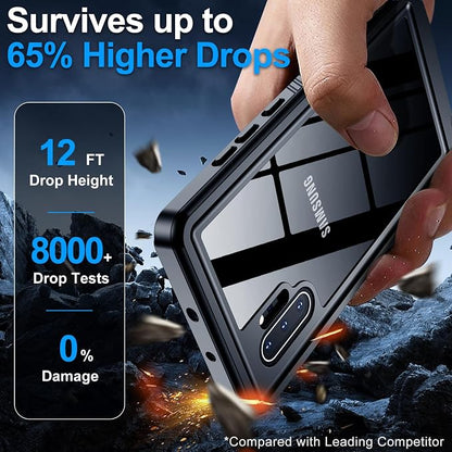 MOZOTER for Samsung Galaxy Note 10 Plus Case Waterproof,[IPX8 Underwater Case][Full Body Shockproof & Military Dropproof] Built-in Screen Protector for Samsung Note 10+ Plus 6.8 inch-Black