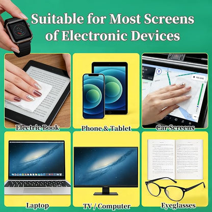 Screen Cleaner Lens Wipes for Electronics, 120 Count Eyeglass Cleaning Wipe for Screens Individually Wrapped, Electronic Wipes for Phone Laptop Computer Tablet Monitor TV