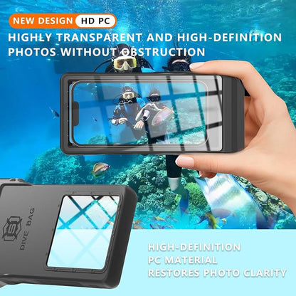 GOLDJU Waterproof Phone Case, Underwater Diving Phone Case for Snorkeling,IPX8 Waterproof Phone Pouch with Lanyard for Apple iPhone,Samsung,and up to 7.0",Beach Cruise Ship Travel Essentials - Black