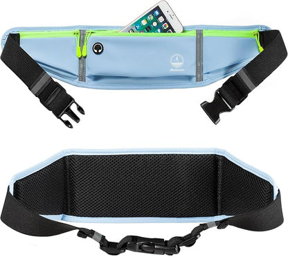 Slim Running Belt Fanny Packs for Men Women, Blue Running Fanny Pack Waist Pack Phone Holder for Running Hiking Workout