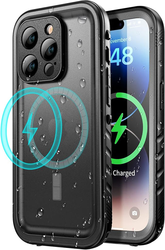 SPORTLINK for iPhone 14 Pro Case Waterproof - Buit in Screen Protector [Compatible with MagSafe][IP68 Underwater][6.6FT Military Dropproof][Dustproof] Full Body Shockproof Phone Case 6.1"