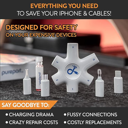 Cleaning Kit for iPhone | The Original Phone Cleaner Multi-Tool | Compatible with iPhone & iPad | Repair & Restore Charging Ports, Lightning Cables & Connectors | As Seen on USA Today
