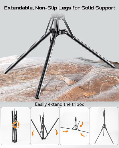 18" Professional LED Ring Light Kit with Tripod,CRI≥95, 3000K-6000K Adjustable Brightness & Color Temp, Includes Phone Holder & Remote for Live Streaming, YouTube, TikTok, Photography, Makeup