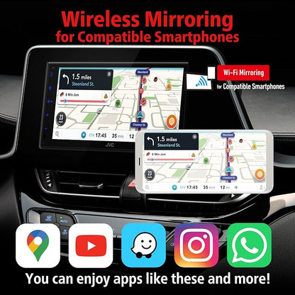 JVC KW-M690BW 6.8" Capacitive Touchscreen Car Stereo – Wireless Apple CarPlay & Android Auto, Bluetooth, USB Mirroring, 13-Band EQ