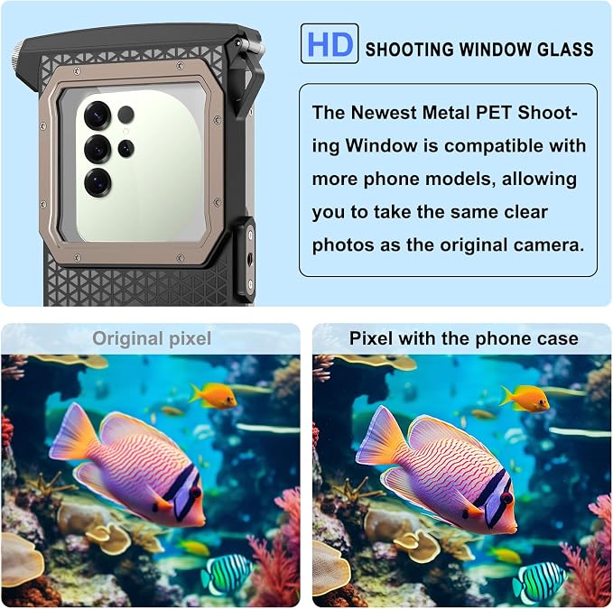 2026 Diving Snorkeling Phone Case for iPhone 17/16/15/14/13/12/11 Pro Max/XS/X Samsung Galaxy S26/S25/S24 Professional Scuba Dive Waterproof Underwater Photo Video Cover (5TH Gen, Black-)