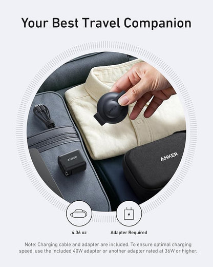 Anker MagSafe Compatible MagGo UFO 3-in-1 Charger, iPhone 17 Wireless Charging Station, 15W Qi2 Certified, Foldable Travel Charging Pad (Black Stone, with Travel Case & Adapter)