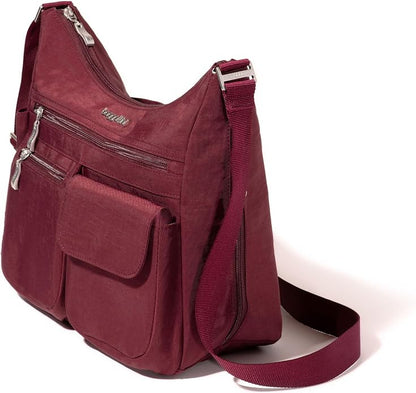 Baggallini womens Everywhere Bagg Crossbody Women 11x9 Lightweight Nylon Hobo Water-resistant Travel Bag W/Rfid