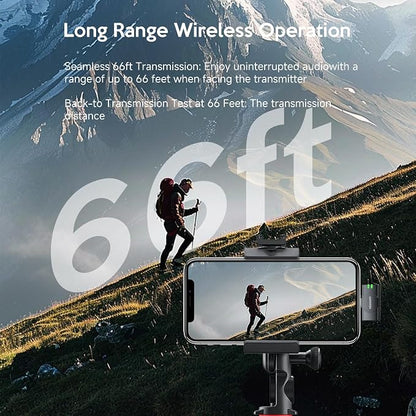 Wireless Lavalier Microphone for iPhone, with AI Noise Reduction – Plug-and-Play Clip-on Mic for iPhone/iPad/Android, Long Battery Life Mini Portable for Vlogging, Live Streaming, Interviews
