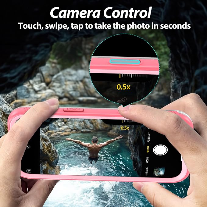 SPORTLINK for iPhone Air Case, IP68 Waterproof Military Protective Full Body Heavy Duty Shockproof 360 Sealed Dustproof with Camera Screen Protector Phone Cover for iPhone Air 6.5" Pink