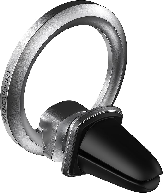 Scosche MagicMount MEMSV Elite2 Magnetic Phone Mount for Car Vent, MagSafe Phone Holder with 360° Adjustable Magnet Head, Cell Phone Stand Compatible with iPhone 16/15/14/13/12 & MagSafe Case, Silver