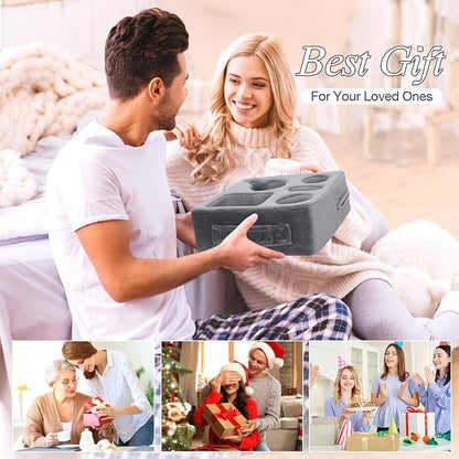 STBoo Couch Cup Holder Pillow - Sofa Drink Cup Holder Cozy Buddy | Bed Caddy Organizer Holds Remote, Snacks, Phones | Waterproof Anti-Spill Sofa Beverage Tray for Car, Pack, Beach, RV, Boat (Grey)