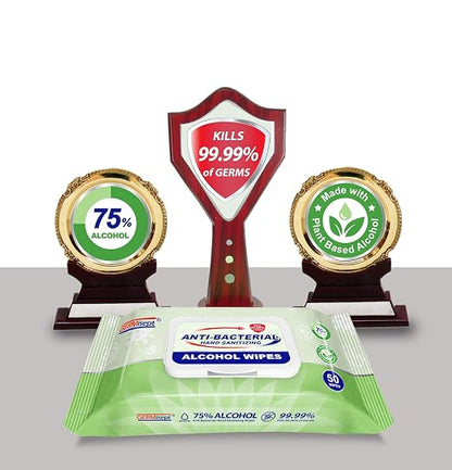 Germisept 75% Alcohol Advanced Hand Sanitizing Wipes | 50 Count per Pack x Pack of 3 = 150 Wipes