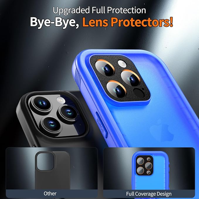 Cozycase Compatible with iPhone 13 Pro Max Waterproof Case - Full Body Dustproof Shockproof Built-in Screen Protector Rugged Waterproof Case for iPhone 13 Pro Max 6.7 Inch Blue