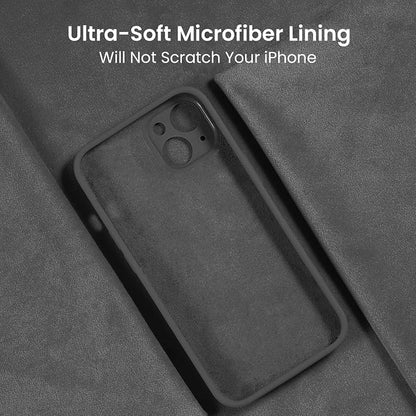 FireNova Designed for iPhone 13 Case, Silicone Upgraded [Camera Protection] Phone Case, Soft Anti-Scratch Microfiber Lining Inside, 6.1 inch, Space Gray