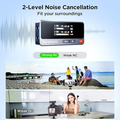 Saramonic Air Wireless Lavalier Microphones for for iPhone/Camera/Android/PC, Ultralight, 48kHz/24-bit,120dB Max SPL, 300m Range, Noise Cancelling, Lapel Microphone Wireless for Vlogging