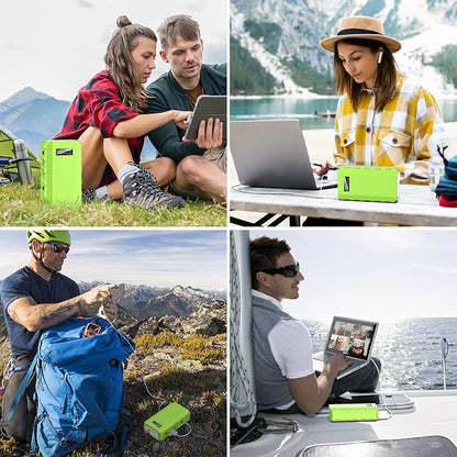 powkey Portable Power Station with AC Outlet, 65W/110V External Battery Pack 24000mAh/88.8Wh Power Pack, Portable Power Source Supply Backup for Outdoor Tent Camping Home Office