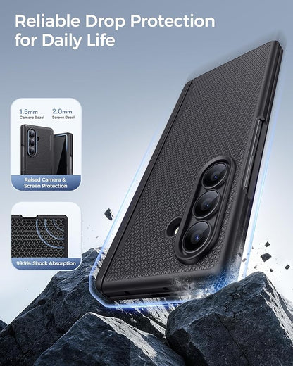 SSLOTSCASE for Galaxy Z Fold 8 Ultra Case, Privacy Screen Protector, Black | Stand, Support Wireless Charging, Hinge Protection, Magnetic Rugged Multifunctional Full-Body Protective Phone Cover 5G 2026