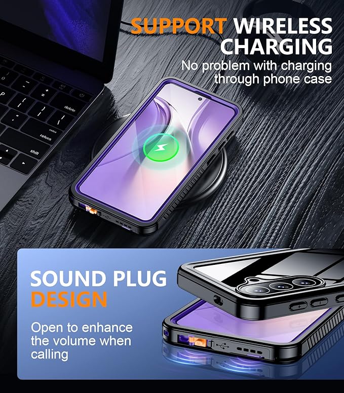 Temdan Designed for Samsung Galaxy S26 Case Waterproof, Built-in Lens & Screen Protector Military Shockproof Dropproof IP68 Underwater Full Body Phone Case for Galaxy S26 5G 6.3"-Purple (2026)