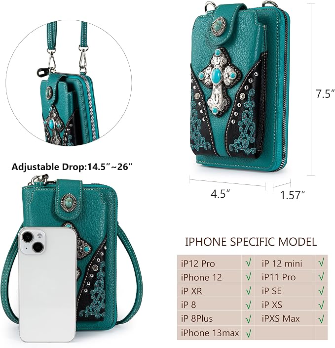 Montana West Small Crossbody Bags for Women Western Handbag with Cash Slots