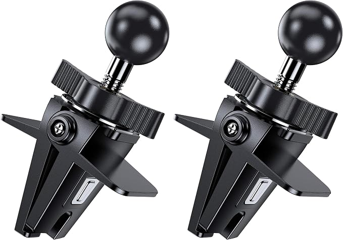 VICSEED Air Vent Clip for Car Mount, Twist-Lock Anti-Shake Vent Grip, 17mm (0.67inch) Ball Head Universal for Most Phone Mount for Car (Pack of 2)