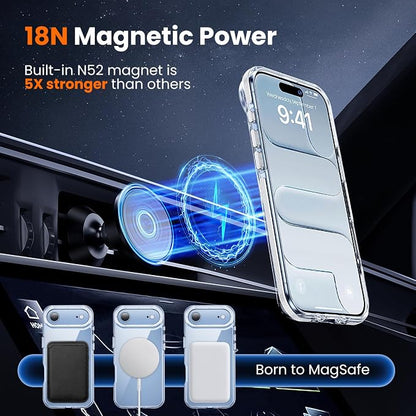 3 in 1 for iPhone Air Case Clear Bumper,Fits MagSafe, Yellowing-Resistant Acrylic Back, Shockproof Guard Corners, Military-Grade Protection for Phone Cover 6.5 inch