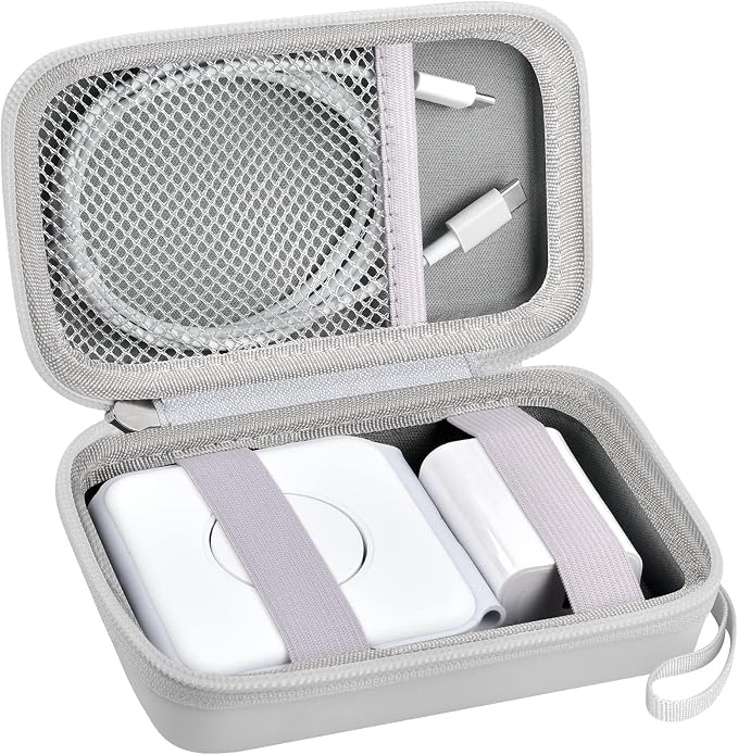 Travel Case for UCOMX for Nano/for Iseyyox/for LISEN/for RTOPS 3 in 1 Wireless Charger, Foldable Magnetic Charging Station Storage Holder Bag for Fast Charge Pad Cable and Adapter, White-Box Only