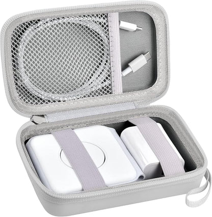 Travel Case for UCOMX for Nano/for Iseyyox/for LISEN/for RTOPS 3 in 1 Wireless Charger, Foldable Magnetic Charging Station Storage Holder Bag for Fast Charge Pad Cable and Adapter, White-Box Only