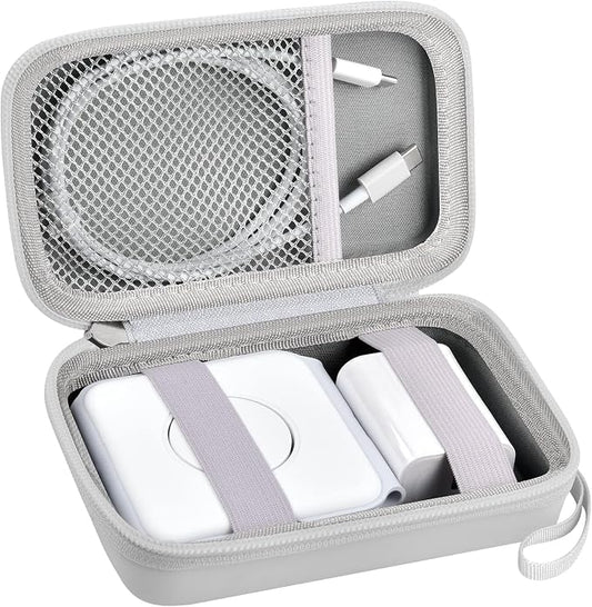 Travel Case for UCOMX for Nano/for Iseyyox/for LISEN/for RTOPS 3 in 1 Wireless Charger, Foldable Magnetic Charging Station Storage Holder Bag for Fast Charge Pad Cable and Adapter, White-Box Only