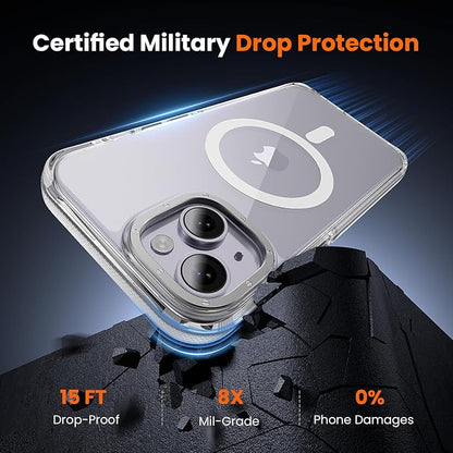 3 in 1 for iPhone 14 Case Clear with MagSafe, Yellowing-Resistant Acrylic Back, Shockproof Guard Corners, Military-Grade Protection for iPhone 14 Phone Case 6.1 inch Clear Bumper
