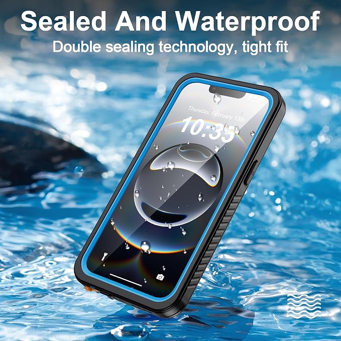 ANTSHARE for iPhone 16E Case, IP68 Waterproof with Built-in Screen Protector&Lens Protector [14FT Military Shockproof] Full Body Heavy Duty Protective Phone Case for iPhone 16E, Blue